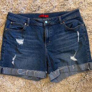 Jennifer Lopez Blue Distressed Jean Shorts
